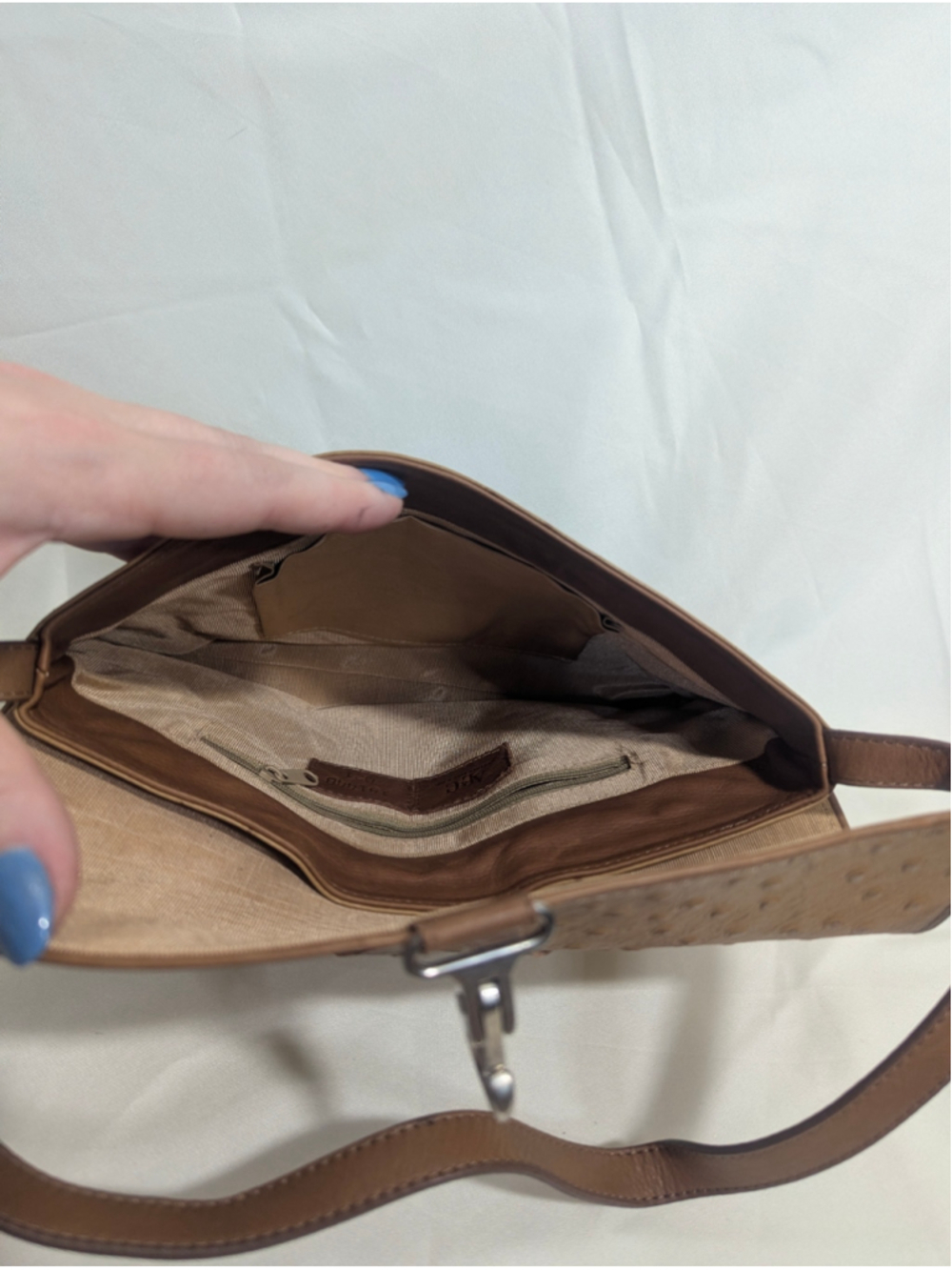 Another Line & Co Brown Ostrich Leather Shoulder Bag - Picture 10 of 14